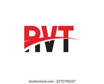 Ilustración del vector de diseño del logotipo inicial de la carta RVT