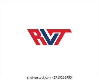 Logo de RVT. Diseño RVT. Letra TVR negra y roja. Diseño del logotipo de la letra de TVR. Letra inicial del logotipo del monograma RVT. 
