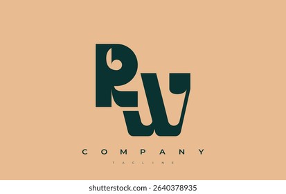 RW Abstract Geometric Logo Design. Modern and elegant logo design with simplistic typography elements, showcasing branding excellence.