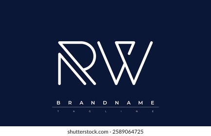RW Abstract letter logo. This logo icon incorporate with abstract shape in the creative way