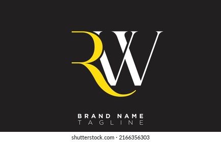 Letras alfabéticas RW Iniciales Logo Monograma WR, R y W