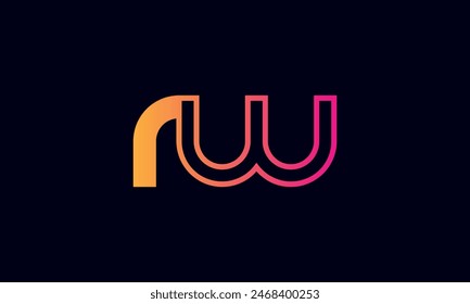RW Creative And Modern RW Logo. Initial Letter RW Logo Design on Black Background.