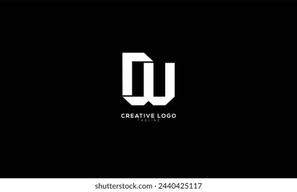 RW DW Abstract initial monogram letter alphabet logo design
