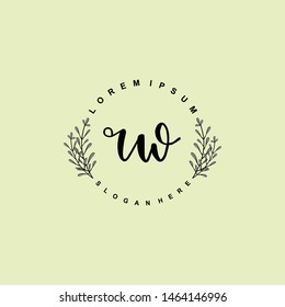 RW Initial beauty floral logo template