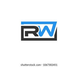 RW initial box letter logo template vector
