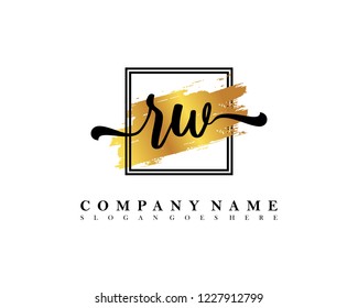 RW Initial handwriting logo concept