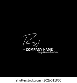 Rw Nombre De Logotipo De Escritura A Mano Inicial Diseñar Vector De Plantilla