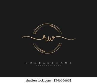 RW initial handwriting logo template vector