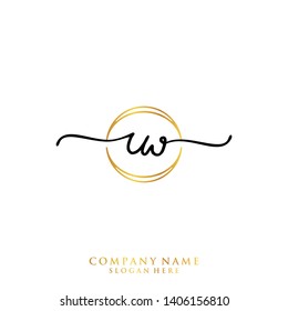 RW Initial handwriting logo template