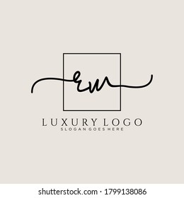RW Initial handwriting logo template vector