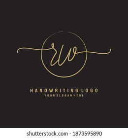 RW Vector de plantilla de logotipo de escritura manual inicial