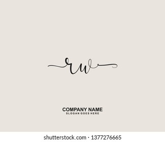 RW Initial handwriting logo vector