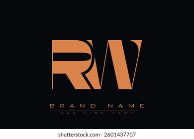 RW initial letter logo design. Letter R and W luxury alphabet letter logo icon template