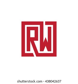 RW initial letters looping linked square logo red