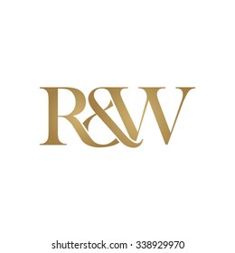 R&W Initial logo. Ampersand monogram golden logo