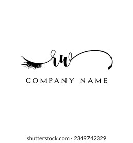 RW logotipo inicial lash vectores de eyelema del logotipo moderno