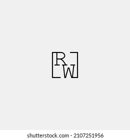 RW initial logo in line concept in high quality professional design that will be best for companies