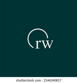 RW initial monogram logo with circle style design