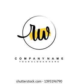 RW initial signature logo. handwriting logo template vector,