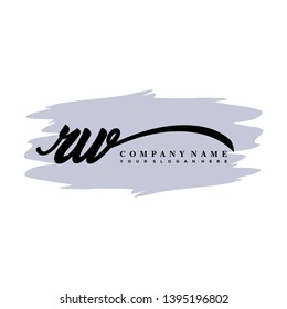 RW initial signature logo. handwriting logo template vector,