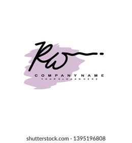 RW initial signature logo. handwriting logo template vector,