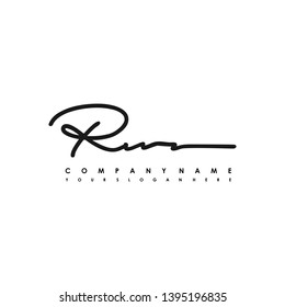 RW initial signature logo. handwriting logo template vector,