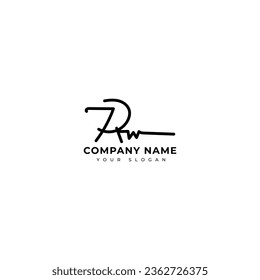 Rw Initial signature logo vector design