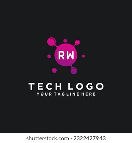 RW initials bubble logo template vector illustration stock image