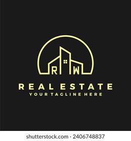 RW initials homes modern building company logo vector.eps