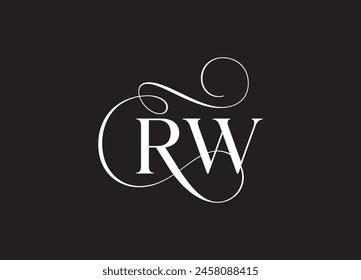 RW latter ligature typography logo design template