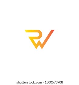Rw letter creative design logo. R w vector logo