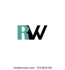 Rw letter font vector logo