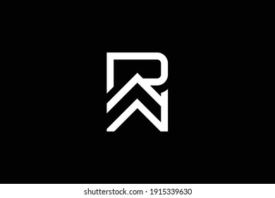 RW letter logo design on luxury background. WR monogram initials letter logo concept. RW icon design. WR elegant and Professional white color letter icon on black background.