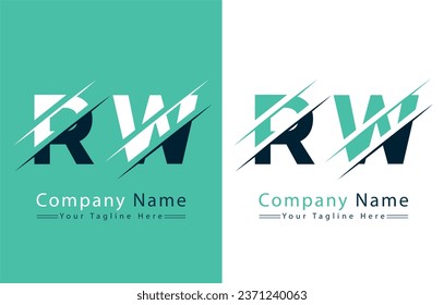 Plantilla de diseño de logotipo de carta RW. Ilustración del logotipo del vector
