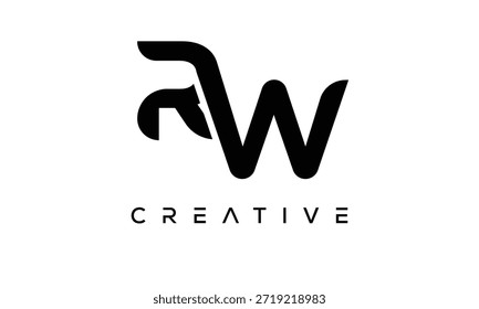 Letra RW Monograma Logo para identidade de marca criativa moderna