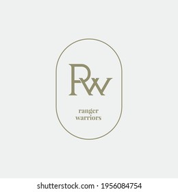 RW letter vintage logo icon sign symbol design. Vector illustration