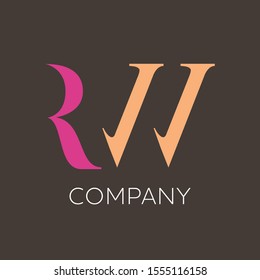 RW logo design form company. Monogram. Letters R and W.