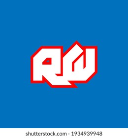 RW Logo Design, erste RW Buchstaben Design mit sci-fi Stil. RW Logo für Spiel, Support, Technologie, Digital, Community oder Business. R W Sport moderne Schriftart des italienischen Alphabets. Typografie urbane Schriftarten.
