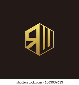 RW Logo Monogram with Negative space gold colors