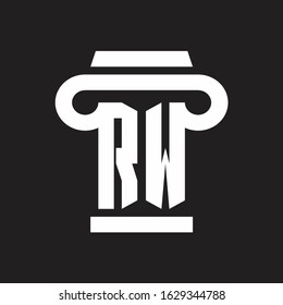 RW Logo monogram with pillar style design template