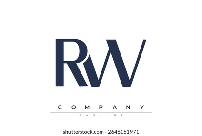 RW Modern Initials Logo Design. Branding logo with stylized initials showcasing bold design and modern aesthetic. Ideal for professional business branding or creative projects focusing on minimalistic