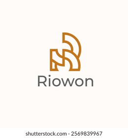 R,W Monogram logo design vector illustration for company