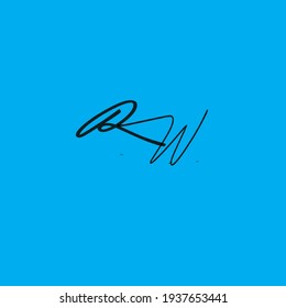 RW r w Escritura manual inicial moda creativa diseño elegante logotipo Firmar plantilla de vector icono
