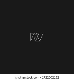 RW- oder RV-Logo, Vektorsymbol in geometrischer Form