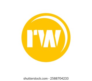 RW sport emblem or team logotype. Ball logo with a combination of Initial letter R and W for balls shop, sports company, training, club badge. Vector illustration.