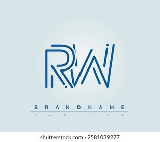 RW Technology Letter Logo Template. This tech letter logo is a graphic mark that uses letters to represent a technology company.