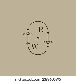 RW wedding initial logo in high quality professional design that will print well across any print media