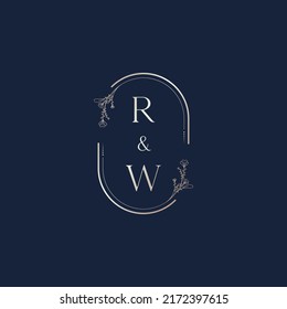 RW wedding initial logo letters in high quality professional design that will print well across any print media