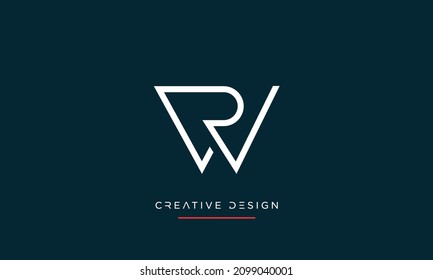 RW or WR Alphabet Letters Abstract icon Logo	