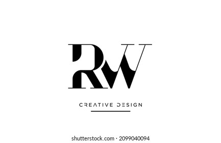 RW or WR Alphabet Letters Abstract icon Logo	